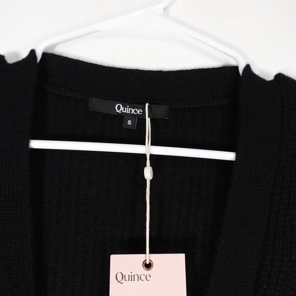 New Quince Black Mongolian Cashmere Oversized Boyfriend Cardigan Sweater Small - Picture 6 of 9